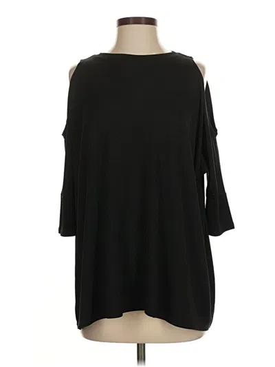 Pre-owned Dl1961 3/4 Sleeve Top Black Cold Shoulder Neckline Tops