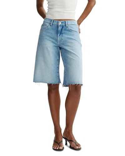 Dl1961 Abby Relaxed Denim Bermuda Shorts In Blue