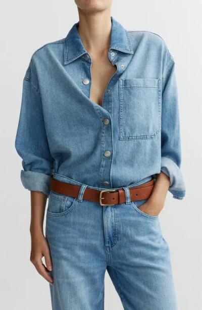 Dl1961 Addison Snap Front Denim Overshirt In Blue