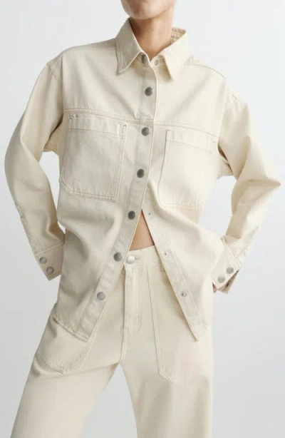 Dl1961 Addison Snap Front Denim Overshirt In Neutral