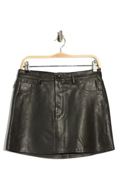 Dl1961 Alma Leather Miniskirt In Obsidian