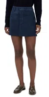 Dl1961 Alma Mini Skirt Navy Suede In Blue