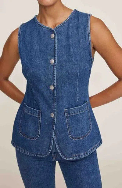 Dl1961 Amalie Denim Vest In Sand