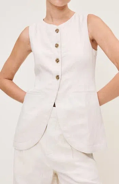 Dl1961 Amalie Linen Vest In Neutral