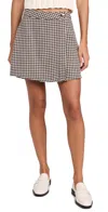 DL1961 ANDI MINI WRAP SKIRT HOUNDSTOOTH