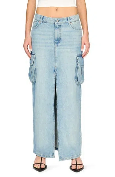 Dl1961 Asra Denim Cargo Maxi Skirt In Blue