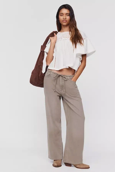 Dl1961 Aura Sienna Low-slung Wide-leg Relaxed Jeans In Neutral