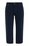 Dl1961 Bardot High-rise Cotton-blend Pants In Blue