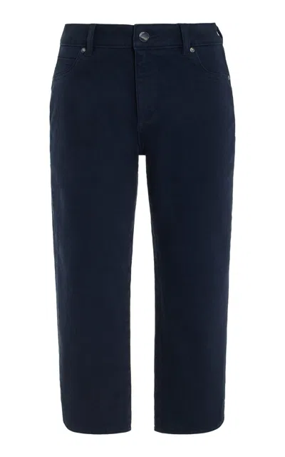 Dl1961 Bardot High-rise Cotton-blend Pants In Blue