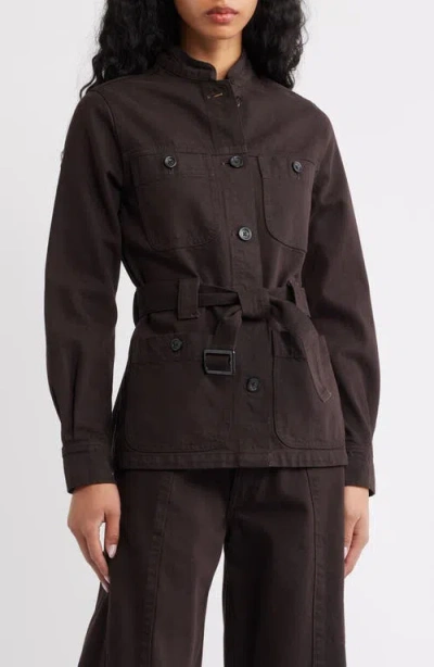 Dl1961 Belted Utility Jacket In Burgundy