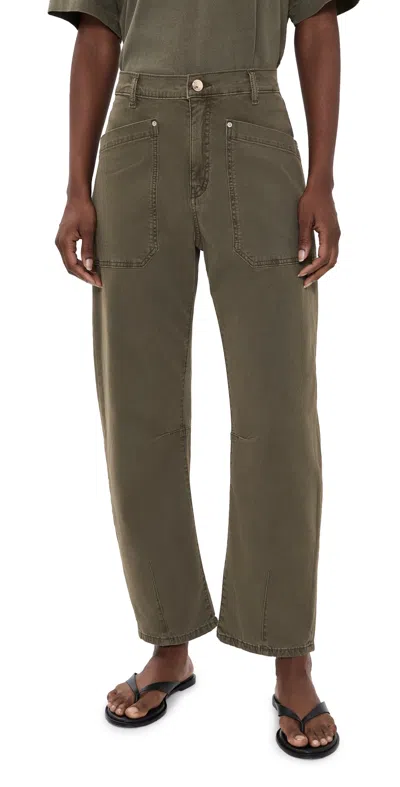 Dl1961 Bilie Easy Barrel High Rise Ankle Pants Pine In Green