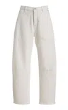 Dl1961 Bilie Easy Barrel High-rise Twill Pants In White