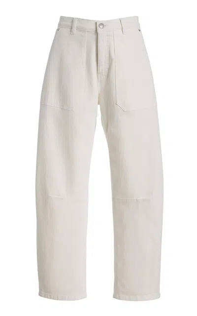 Dl1961 Bilie Easy Barrel High-rise Twill Pants In White