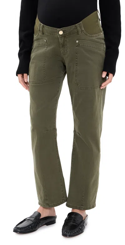 Dl1961 Bilie Easy Barrel Maternity Pants Pine In Green