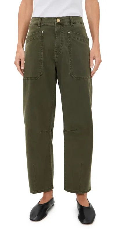 Dl1961 Bilie Easy Barrel Petite High Rise Ankle Pants Pine In Green