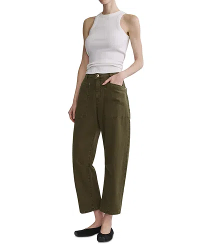 Dl1961 Bilie Easy Barrel Petite Mid Rise 26 Jeans In Pine In Green