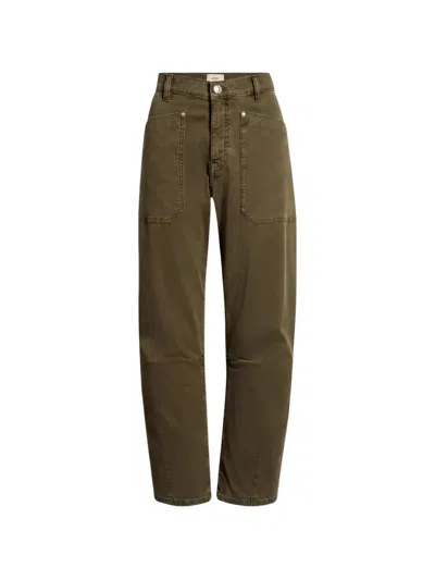 Dl1961 Billie High Waist Barrel Leg Jeans In Green