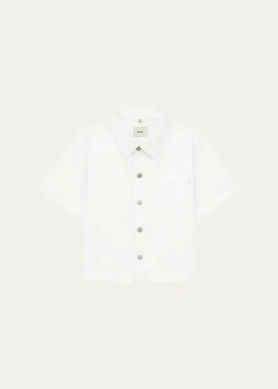 Dl1961 Kids' Boy's Ash Denim Button Down Shirt In White