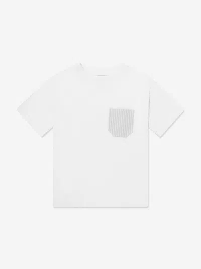 Dl1961 Babies' Boys Striped Pocket T-shirt In White