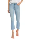 Dl1961 Bridget Boot High-rise Instasculpt Baby Blue Raw Ankle Cut Jean In Blue
