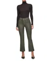 Dl1961 Bridget Boot High Rise Instasculpt Coated Crop Jeans In Moss Coated In Gray