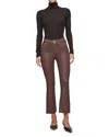 Dl1961 Bridget Boot High Rise Instasculpt Coated Crop Jeans In Toffee Coated In Brown