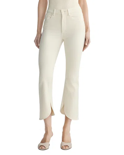 Dl1961 Bridget Boot High Rise Instasculpt Crop Jeans In Crema Scalloped In White