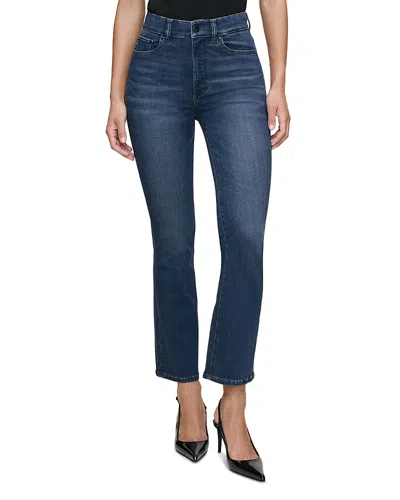 Dl1961 Bridget Boot High Rise Instasculpt Crop Jeans In Dark Indigo In Blue