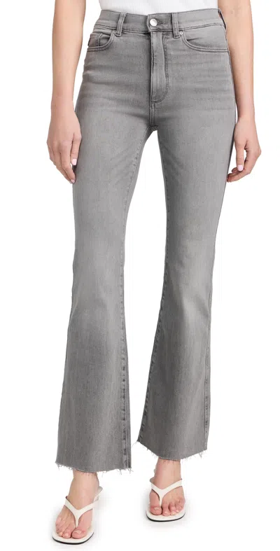 Dl1961 Bridget Boot: High Rise Instasculpt Jeans Pebble (performance) In Grey