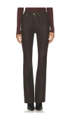 Dl1961 Bridget Boot High Rise Instasculpt Coated Jeans In Chocolate In Black