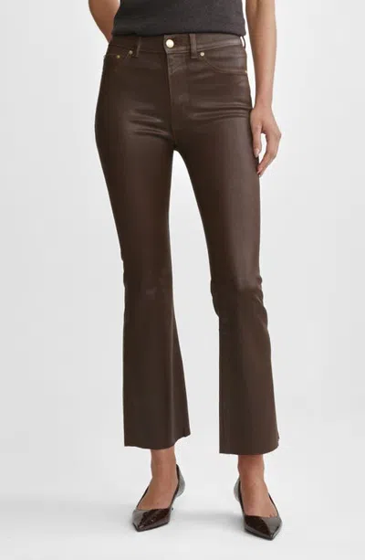Dl1961 Bridget High Waist Coated Crop Bootcut Jeans In Brown