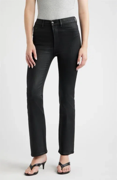 Dl1961 Bridget Instasculpt™ Coated High Waist Bootcut Jeans In Black