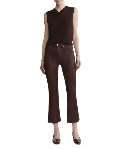 Dl1961 Bridget Instasculpt High Rise Cropped Bootcut Jeans In Vin Rouge Coated In Brown