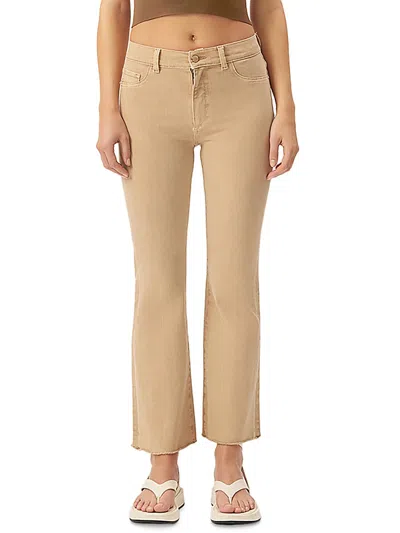 Dl1961 Bridget High Rise Bootcut Instasculpt Crop Jeans In Sand