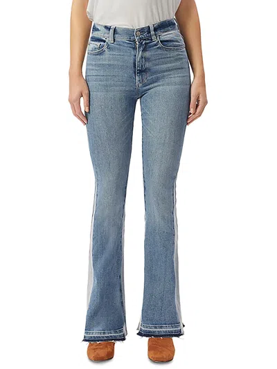 Dl1961 Bridget Womens Raw Hem Denim Bootcut Jeans In Blue