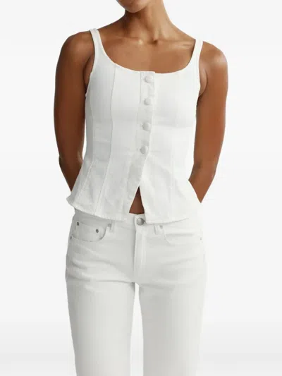 Dl1961 Button Front Top In White