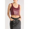 Dl1961 Cary Leather Tank Top In Burgundy