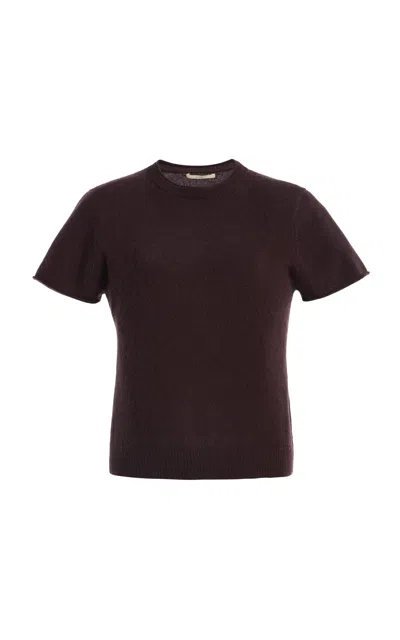 Dl1961 Cashmere Knit Tee In Burgundy