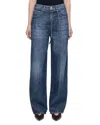 Dl1961 Casie Aura Mid Rise Wide Leg Jeans In Space Blue In Blue