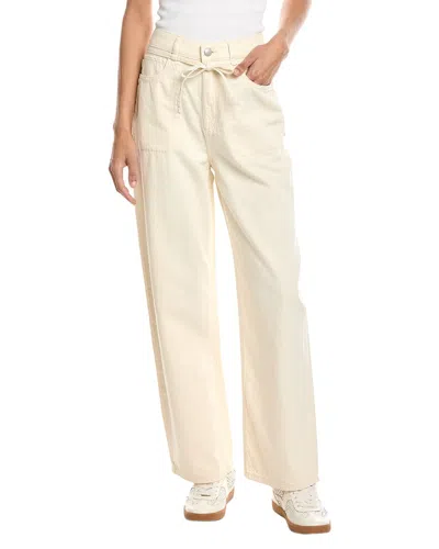 Dl1961 Casie Crema Linen-blend Relaxed Wide Leg Jean In White