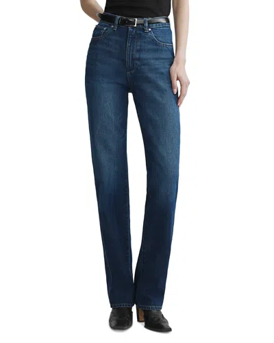 Dl1961 Cate Classic High Rise Straight Highluxe Jeans In December In Blue