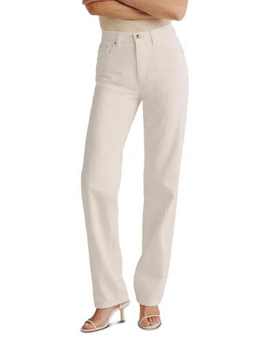 Dl1961 Cate Classic High Rise Straight Highluxe Jeans In Eggshell In Neutral