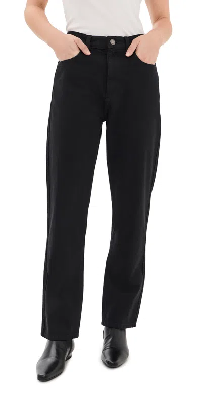 Dl1961 Cate Classic High Rise Straight Petite Jeans 27 Black/highluxe