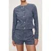 Dl1961 Ceia Crop Cotton & Wool Jacket In Blue
