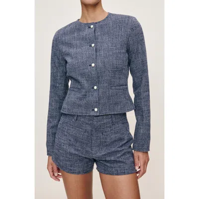 Dl1961 Ceia Crop Cotton & Wool Jacket In Blue