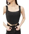 Dl1961 Black Coated Corset In Black