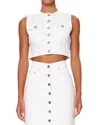 Dl1961 Cropped Denim Vest In White