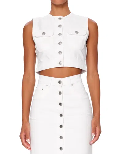 Dl1961 Cropped Denim Vest In White
