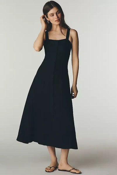 Dl1961 Danika Linen Midi Dress In Black