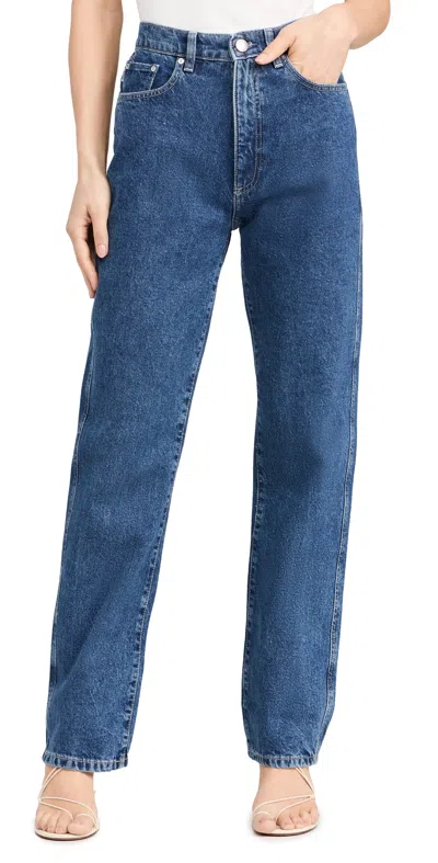 Dl1961 Demie Straight High Rise Jeans North Beach (vintage) In Blue